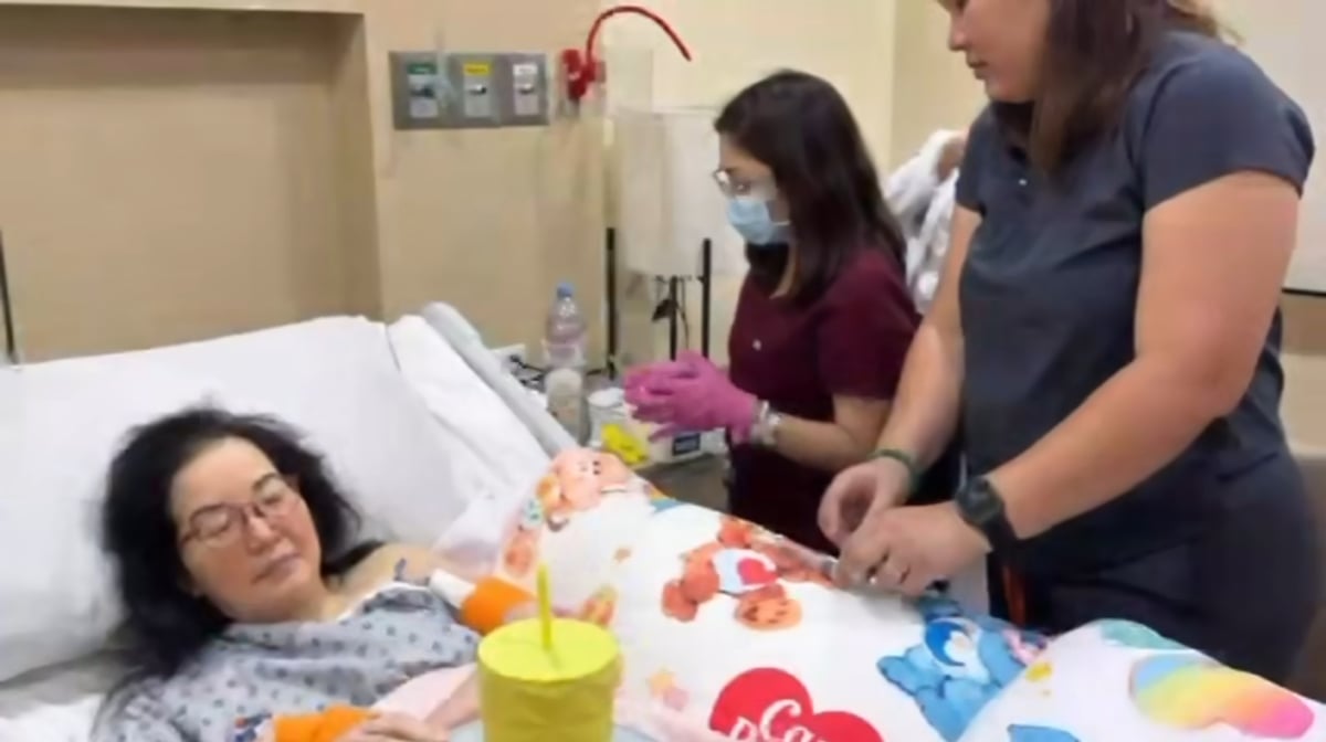 Kris Aquino being attended to at the hospital.