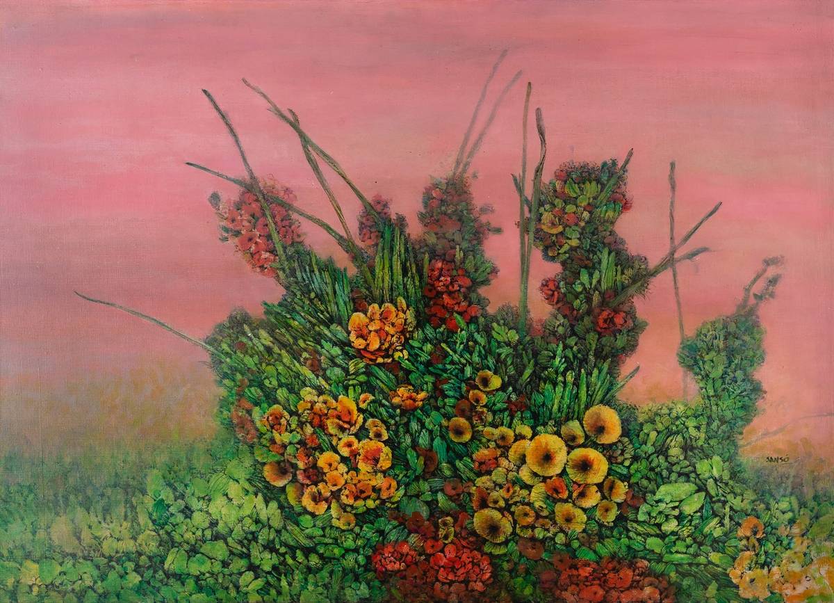 ‘Flower Garden’ by Juvenal Sansó. From the Cuevas and Gonzalez collection.