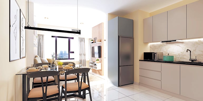 Artist's perspective of the One Bedroom Flex Unit at The Levels Catalina tower.