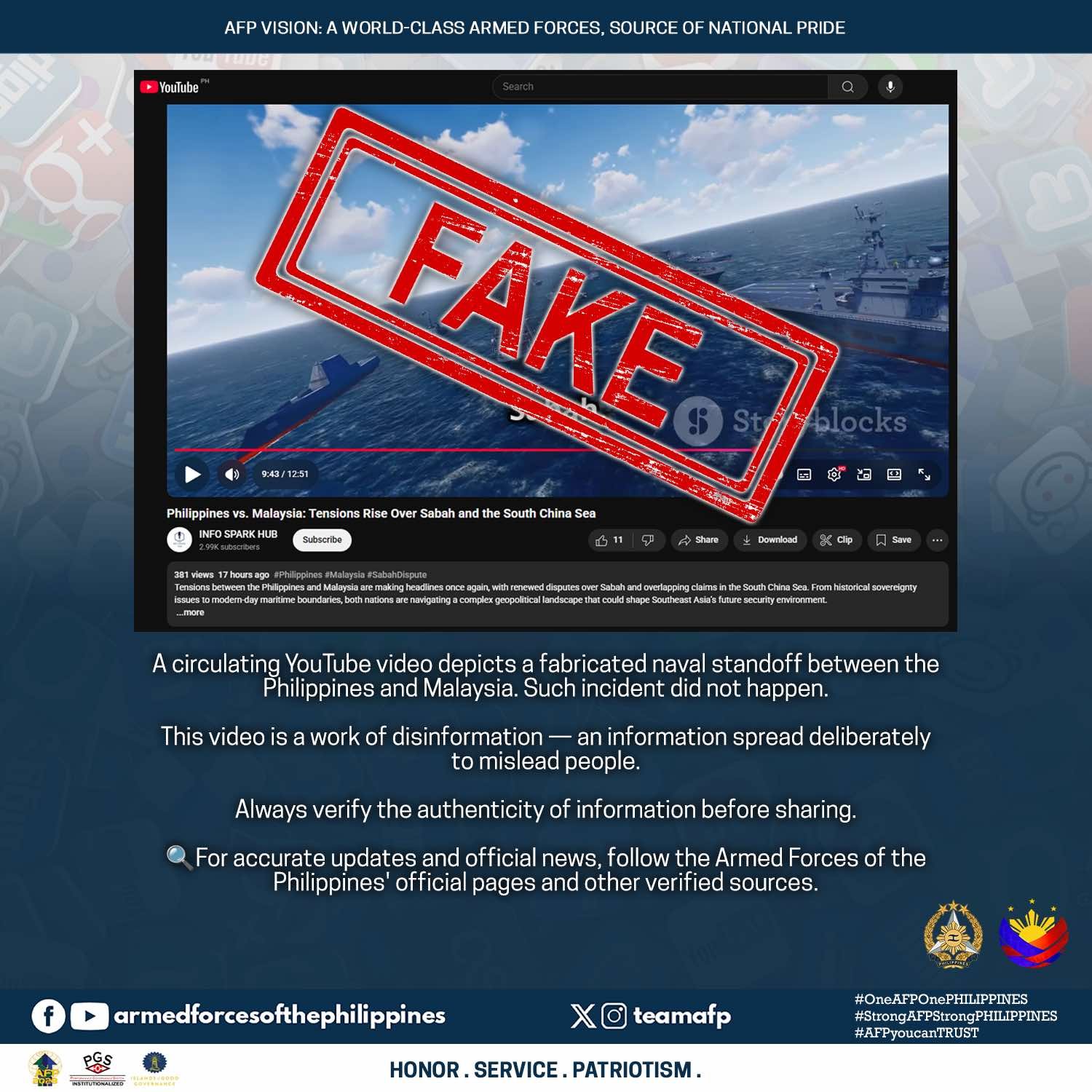 AFP debunks fake naval standoff with Malaysia