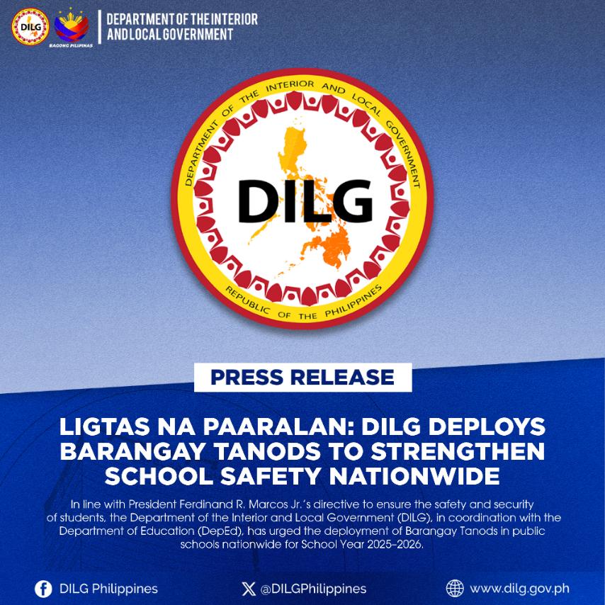 DILG orders tanod deployment to schools for student safety