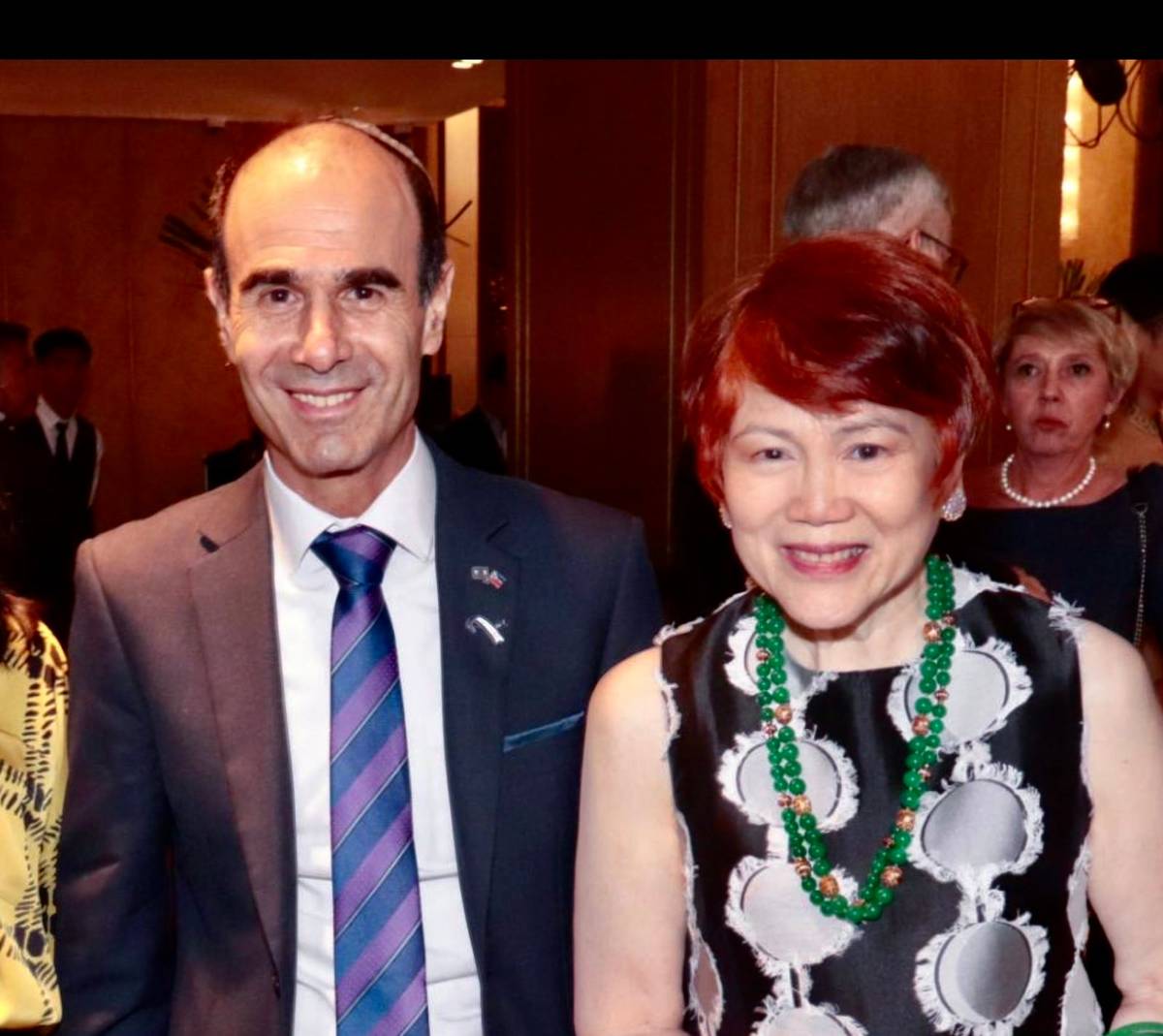 ISRAEL Ambassador Ilan Fluss and Anagine Guevara.