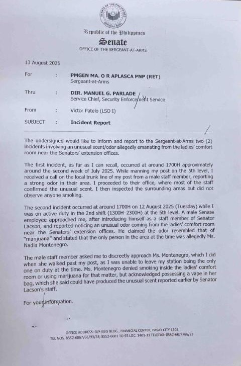 OSAA tags Nadia Montenegro in alleged marijuana use at Senate