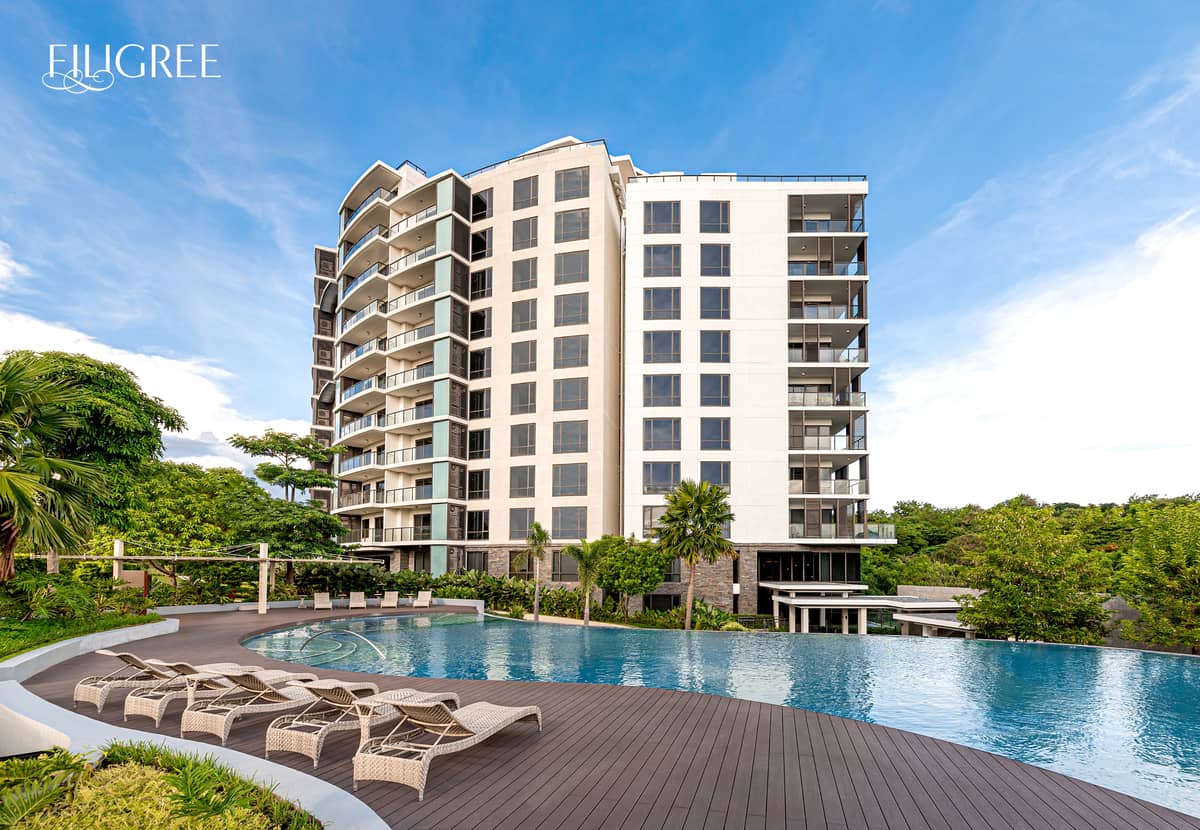 ACTUAL photo of Botanika Nature Residences Tower 1, a move-in ready vertical village in the most exclusive area of Filinvest City. Project Location: Laguna Heights Dr., Filinvest City, Alabang
