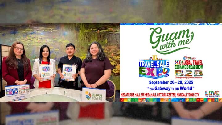 GUAM Visitors Bureau representatives at the contract signing for the Travel Sale Expo partnership.