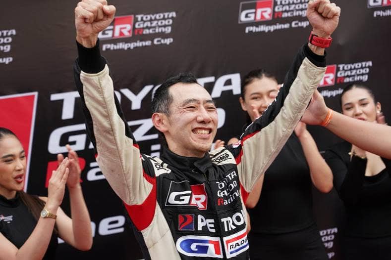 TMP President Masando Hashimoto celebrates his Endurance Race win