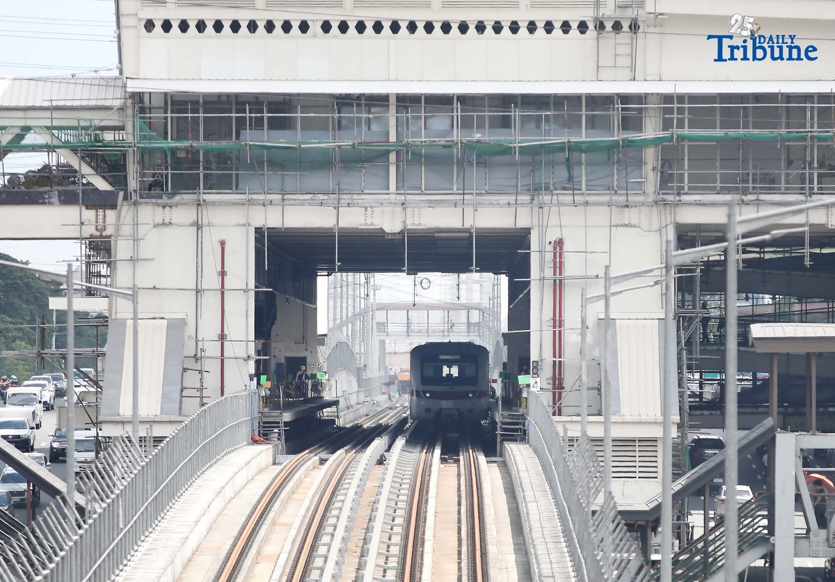 (August 15 2025) Metro Rail Transit (MRT7) train seen standby at the train track at MRT7 Tandangsora Station on Friday August 15 2025. Photo/Analy Labor