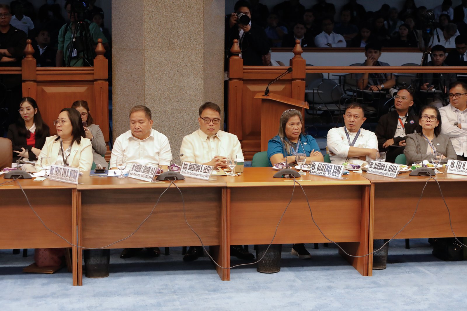 The Senate Blue Ribbon Committee, led by Senator Rodante Marcoleta, holds an organizational meeting in aid of legislation on “Philippines Under Water” on Tuesday, 19 August 2025, in Pasay City. 
Lawmakers questioned Department of Public Works and Highways officials, including Secretary Manuel Bonoan, over alleged “ghost projects” in flood control programs. 
Also present were Senators Joel Villanueva, Sherwin Gatchalian, Bam Aquino, Bong Go, Imee Marcos, Miguel Zubiri, Jinggoy Estrada, and Allan Peter Cayetano.