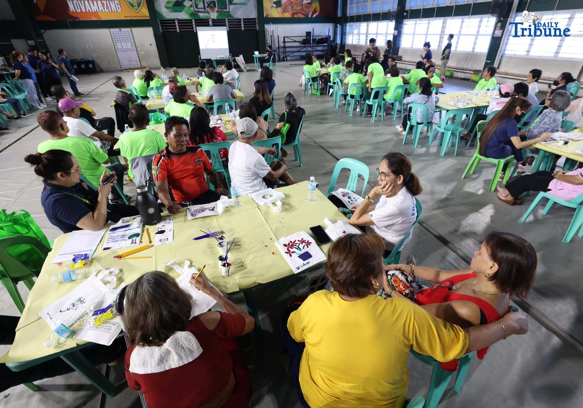 Barangay San Antonio, in partnership with the Rizal Medical Center Geriatric Care Center, held a wellness activity for seniors to promote physical and mental well-being, underscoring the community’s commitment to fostering healthier and happier lives for the elderly. In the photo, senior citizens of Barangay San Antonio, Pasig City, showcase their creativity and vitality as they paint bags and join physical activities during the first anniversary of the Elderly Day Care Program.