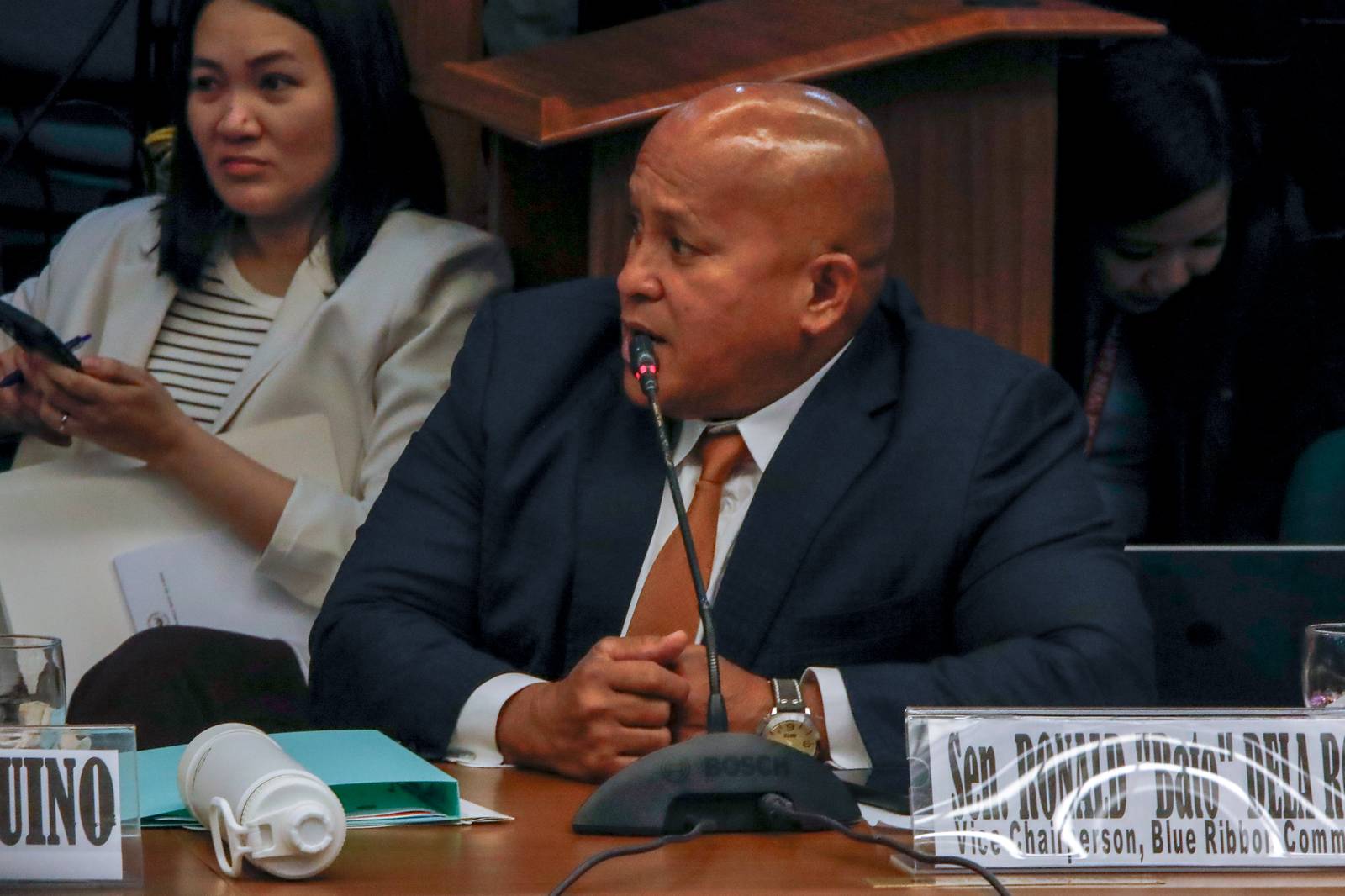 The Senate Blue Ribbon Committee, led by Senator Rodante Marcoleta, holds an organizational meeting in aid of legislation on “Philippines Under Water” on Tuesday, 19 August 2025, in Pasay City. 
Lawmakers questioned Department of Public Works and Highways officials, including Secretary Manuel Bonoan, over alleged “ghost projects” in flood control programs. 
Also present were Senators Joel Villanueva, Sherwin Gatchalian, Bam Aquino, Bong Go, Imee Marcos, Miguel Zubiri, Jinggoy Estrada, and Allan Peter Cayetano.
