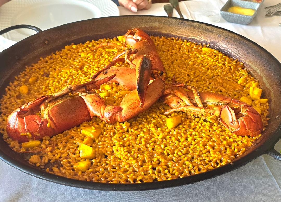 Lobster with rice.