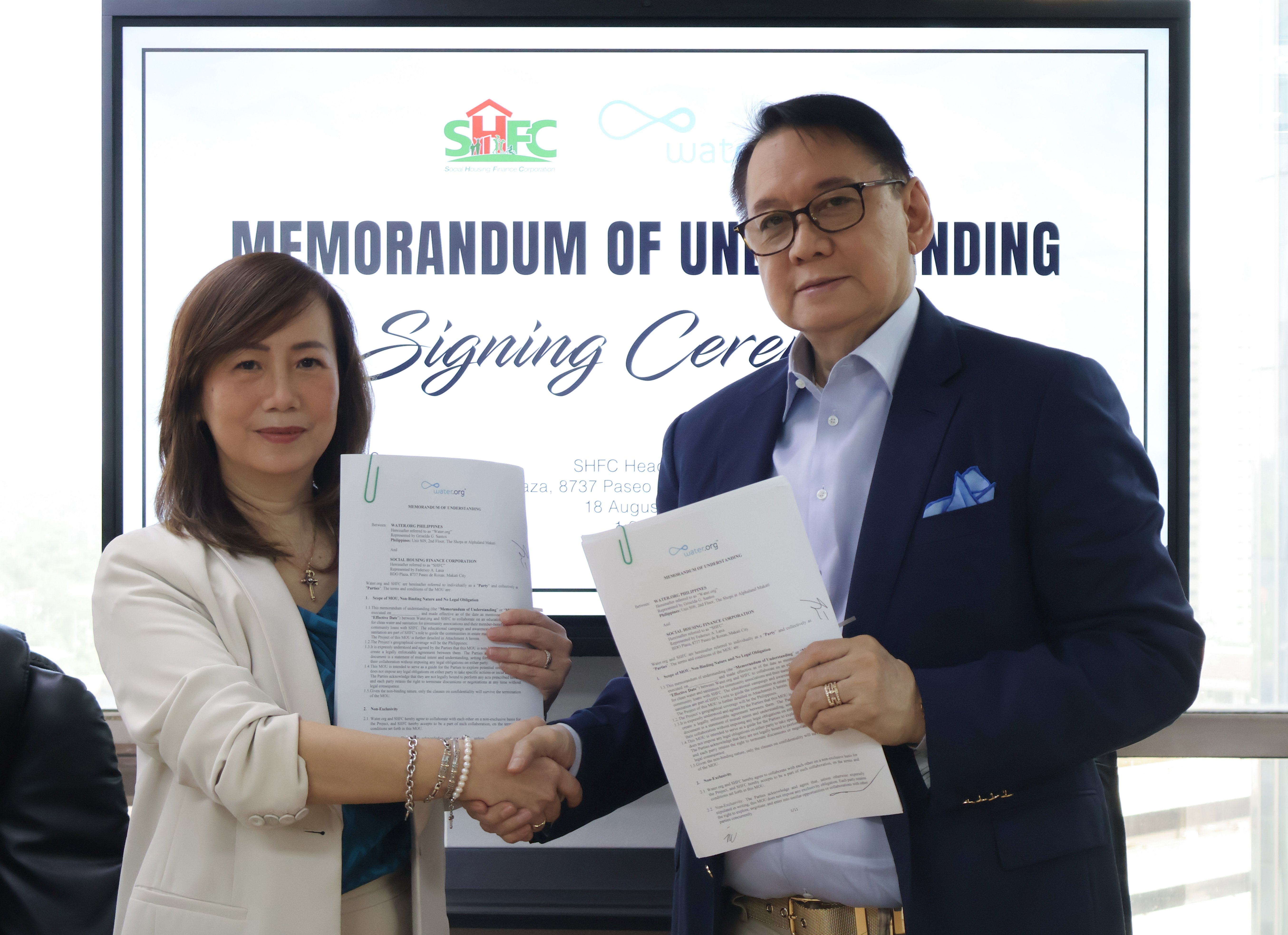 SHFC, Water.org team up to provide clean water in housing communities