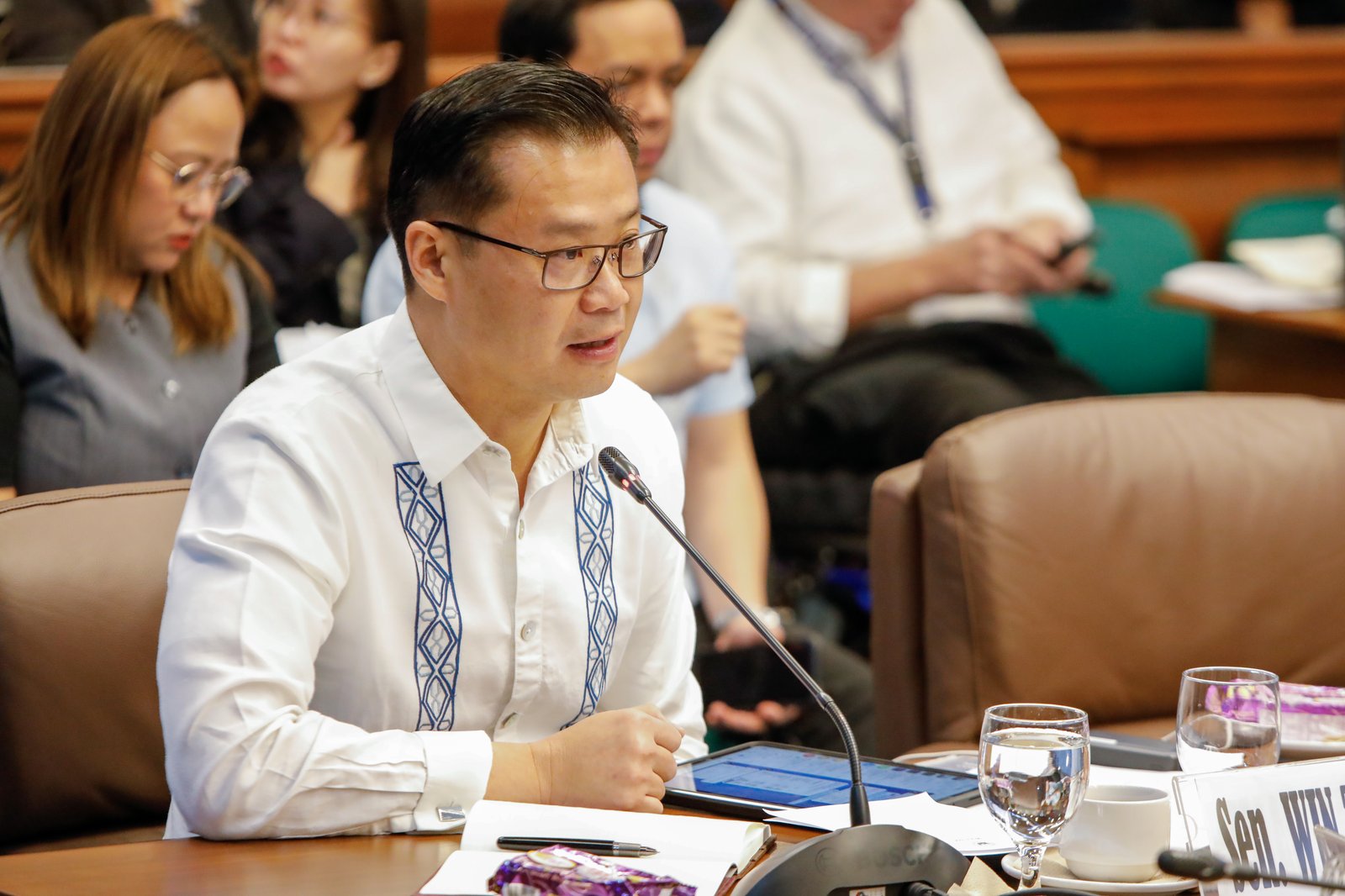The Senate Blue Ribbon Committee, led by Senator Rodante Marcoleta, holds an organizational meeting in aid of legislation on “Philippines Under Water” on Tuesday, 19 August 2025, in Pasay City. 
Lawmakers questioned Department of Public Works and Highways officials, including Secretary Manuel Bonoan, over alleged “ghost projects” in flood control programs. 
Also present were Senators Joel Villanueva, Sherwin Gatchalian, Bam Aquino, Bong Go, Imee Marcos, Miguel Zubiri, Jinggoy Estrada, and Allan Peter Cayetano.