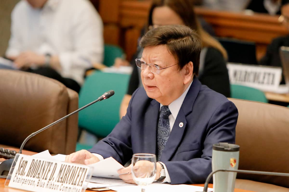 The Senate Blue Ribbon Committee, led by Senator Rodante Marcoleta, holds an organizational meeting in aid of legislation on “Philippines Under Water” on Tuesday, 19 August 2025, in Pasay City.
Lawmakers questioned Department of Public Works and Highways officials, including Secretary Manuel Bonoan, over alleged “ghost projects” in flood control programs.
Also present were Senators Joel Villanueva, Sherwin Gatchalian, Bam Aquino, Bong Go, Imee Marcos, Miguel Zubiri, Jinggoy Estrada, and Allan Peter Cayetano.