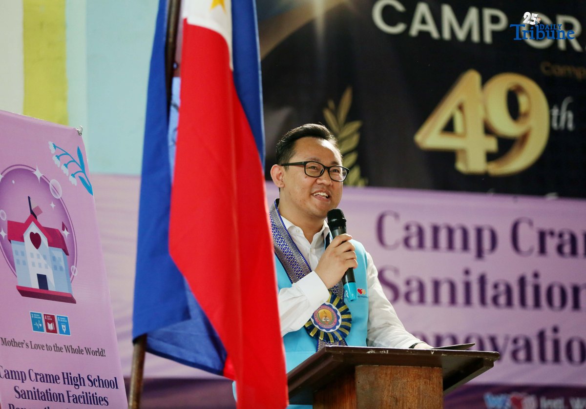 Quezon City Branch Manager of the International WeLoveU Foundation, Mr. Michael Lee, speaks during the turnover of the newly renovated restrooms at Camp Crame High School on Wednesday, August 20, 2025. The WeLoveU Foundation embodies a mother’s love through volunteerism, striving to enhance the well-being of the global community regardless of nationality, race, socioeconomic status, or religious background.