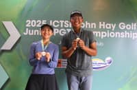 RAFA Anciano (left) and Jakob Taruc will be marching to the Elite Junior Finals oozing with confidence after winning the 15-18 division of the ICTSI John Hay Junior PGT Championship on Thursday.