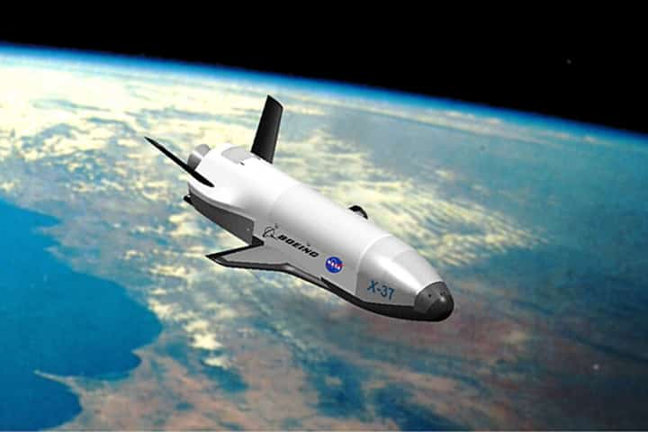 THE X-37B drone in space.