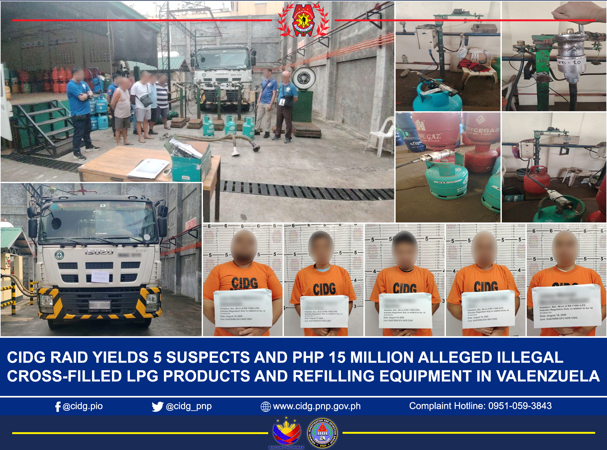 P15M illegal LPG products, equipment seized in Valenzuela