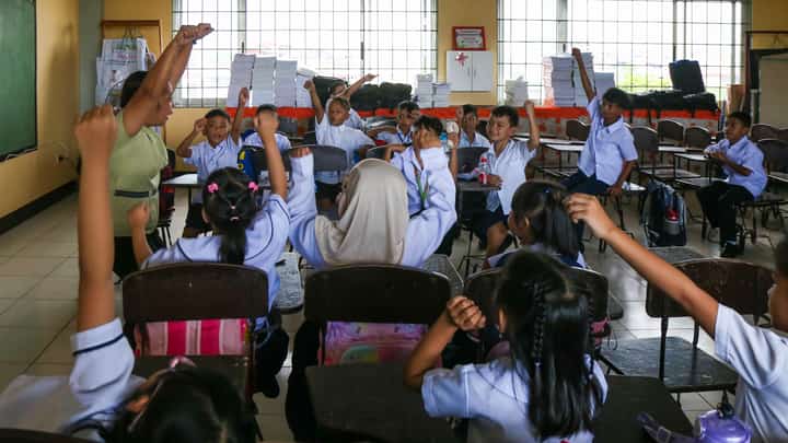 Safer campus Teacher leads an interactive lesson with her pupils at an elementary school in Baseco even as a Cavite college professor stresses the urgent need for consistent policy implementation across the education sector amid rising cases of violence in schools.