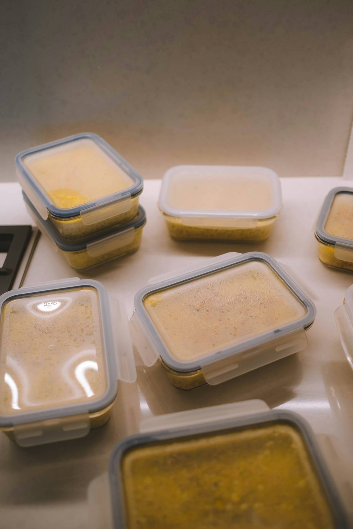 PLASTIC containers.