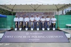 First concrete pouring ceremony 