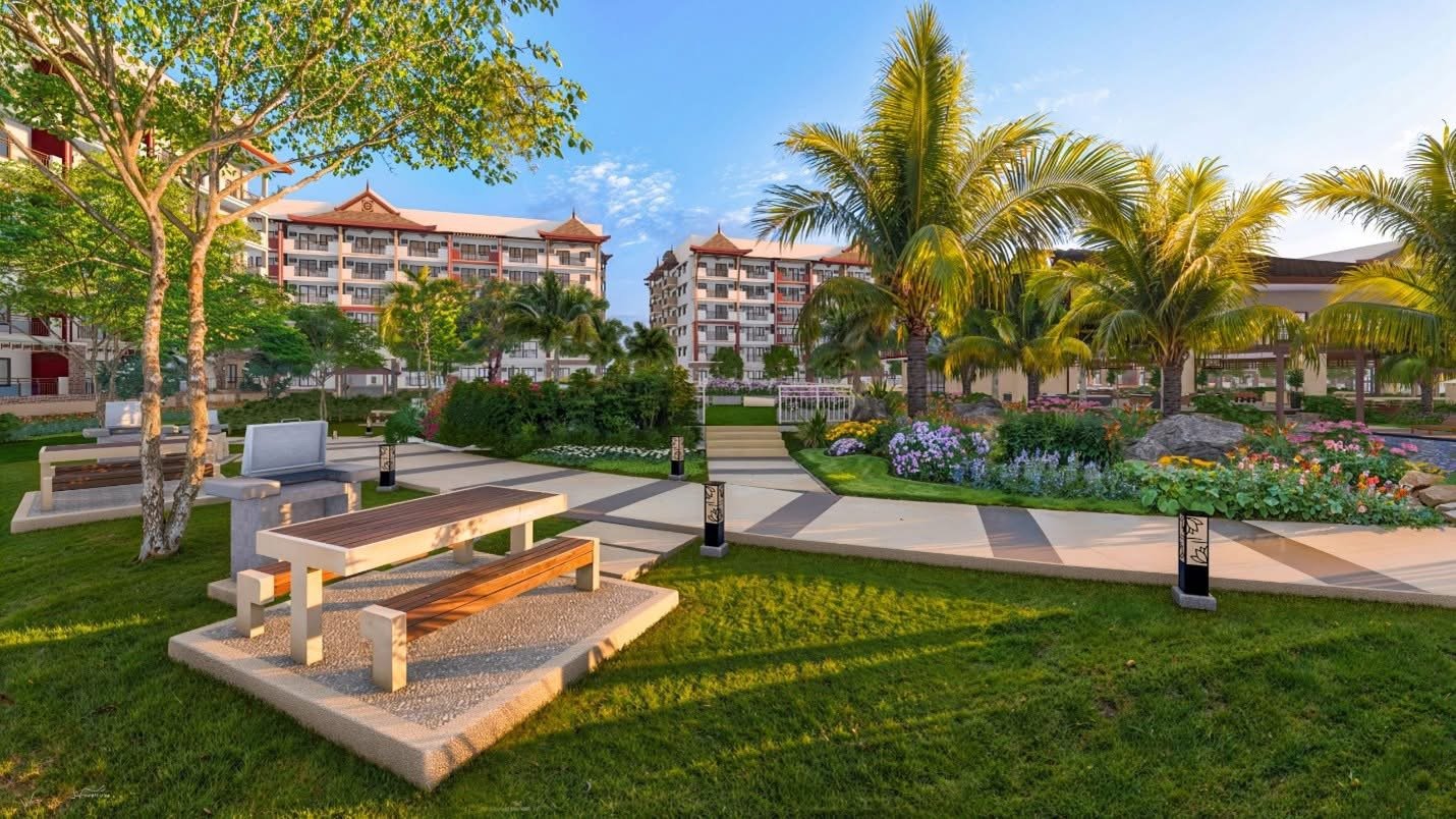 TROPICAL greenery and open spaces designed to provide residents with a relaxing environment.