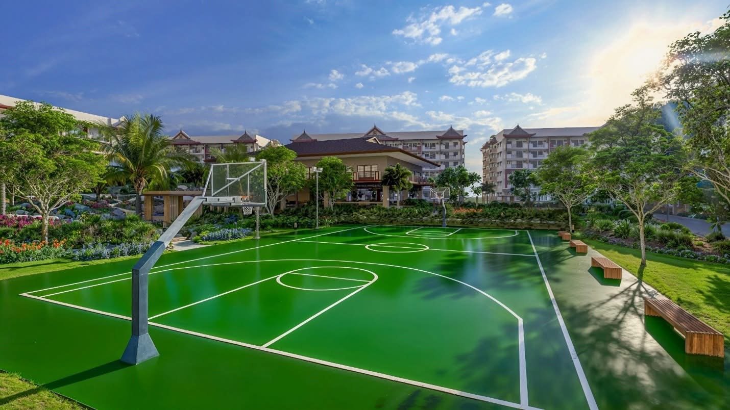 OUTDOOR basketball court designed for residents’ recreational and sports activities.