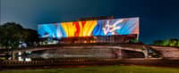 The Cultural Center of the Philippines illuminates its iconic façade in vibrant colors in August to commemorate the country’s three major events.