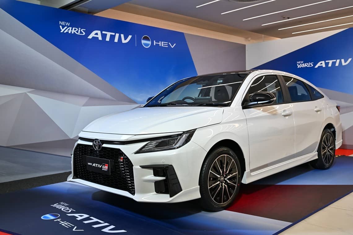 THE Yaris Ativ GR Sport (Vios GR Sport in the Philippines) shows off a bolder design with GR-branded details, 17-inch alloys, and a more aggressive stance.