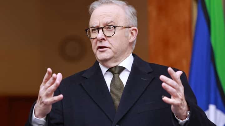 AUSTRALIA Prime Minister Anthony Albanese speaks during a press conference in Canberra on 11 August 2025. Australia will recognize a Palestinian state at the UN General Assembly in September, Prime Minister Anthony Albanese said.