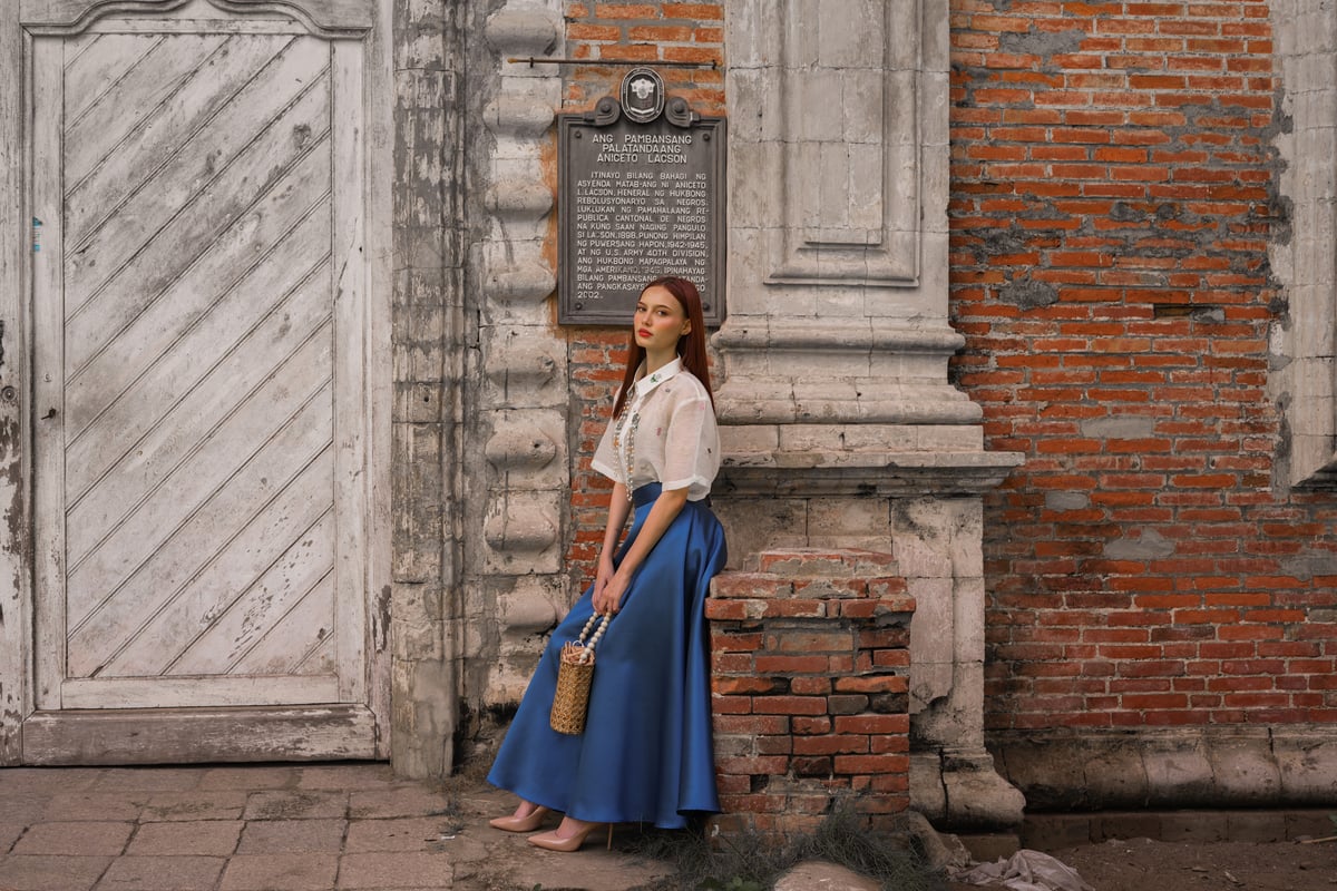 Top by Rubyline Ladies Fashion, bottom by Donata by Kate Singson, accessories by ChiEvs Stones and Crystals, bag by Bevz Handicrafts. Location: Gen. Aniceto L. Lacson Ancestral House, Talisay.