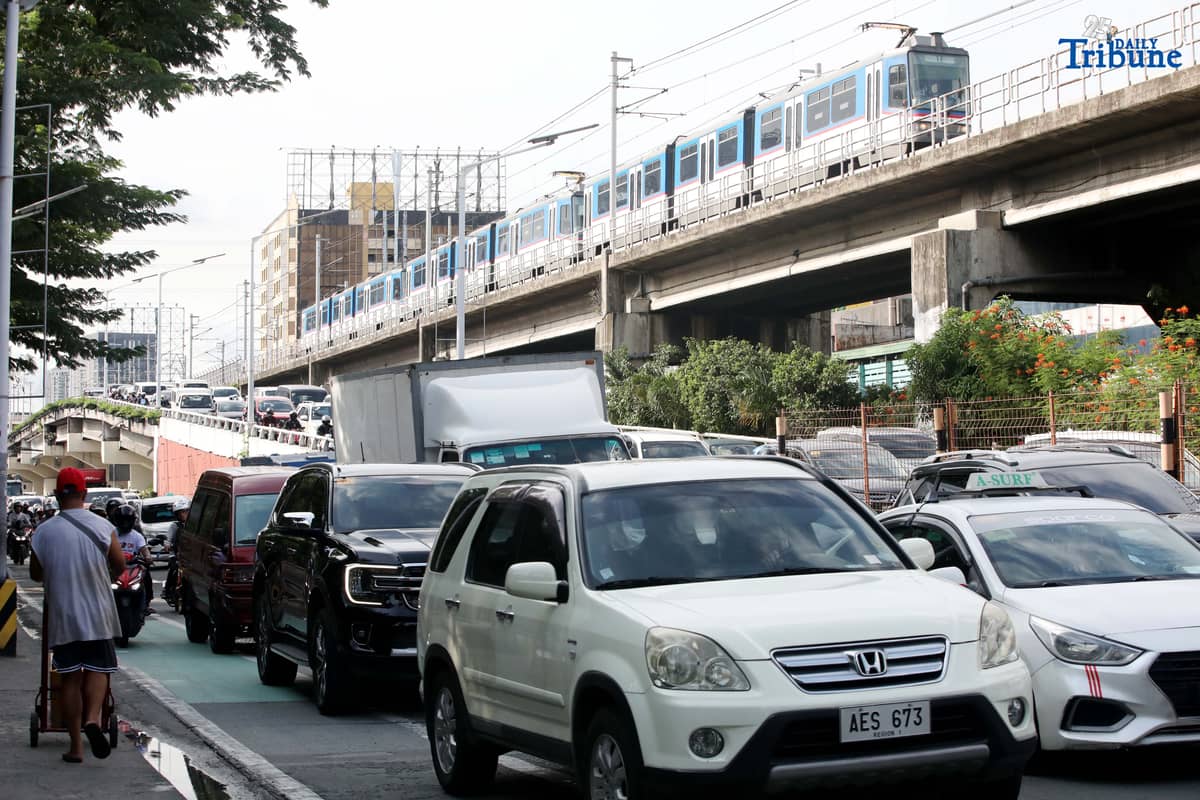 Motorists were seen struggling with the heavy traffic along Edsa Southbound in Quezon City on Wednesday August 27 2025.