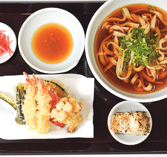 Enjoy a hot bowl of Udon with fresh hand-pulled noodles at Hakura Udon.