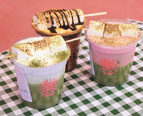 Perk up with Pink Mallow Matcha, Smores
Latte and Mallow Matcha at The Good One Cafe and Yogurt.