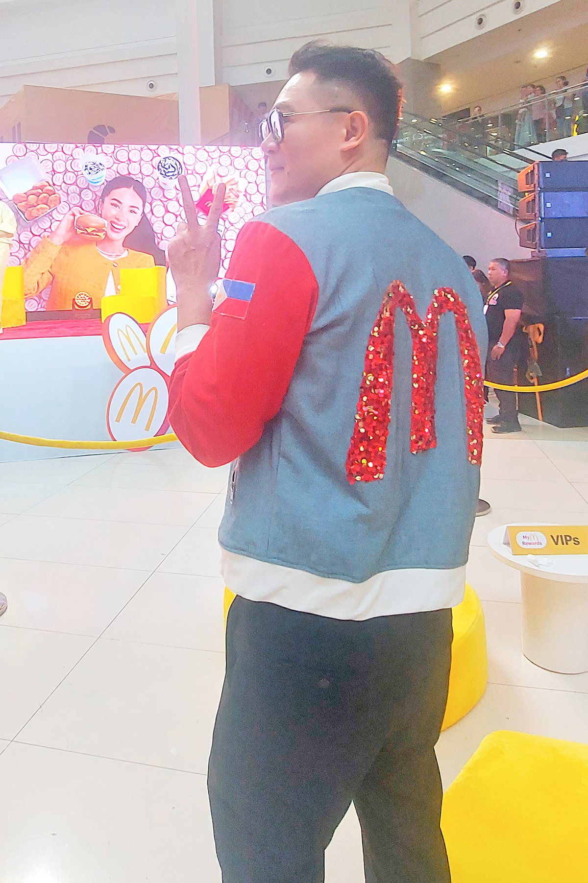 Michael Leyva in a jacket he designed.