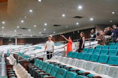 FIRST Lady Liza Araneta-Marcos surveys the ongoing transformation of the Philippine International Convention Center in Pasay City, soon to be the stage for next year’s ASEAN Summits.