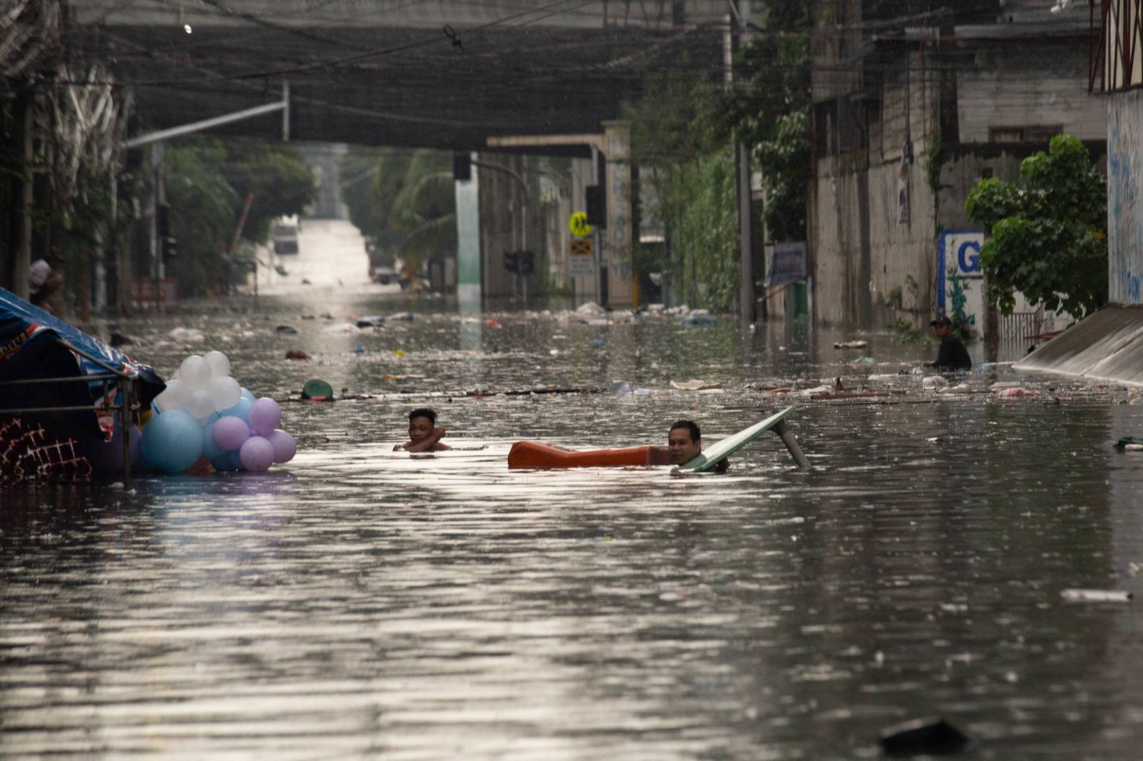 Barangay Santo Domingo in Quezon City is submerged in flood