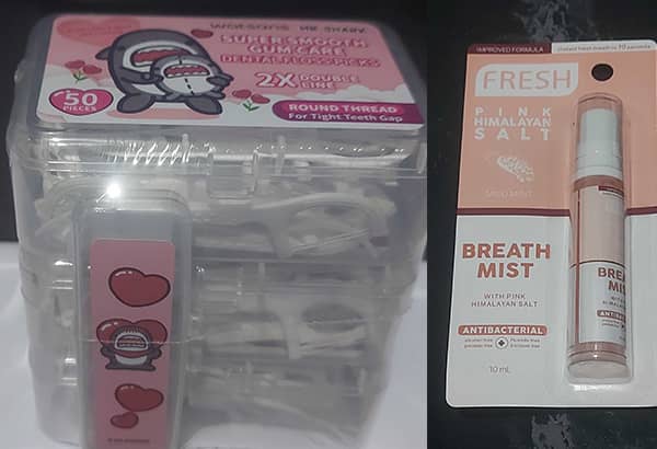 What is the point of being beautiful if you have ugly teeth and bad breath? These Watsons dental flossers only costs P100+ for three packs and a floss holder. Also check out this unique Himalayan pink salt breath mist.