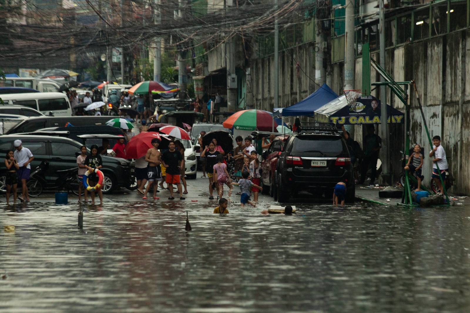 Barangay Santo Domingo in Quezon City is submerged in flood