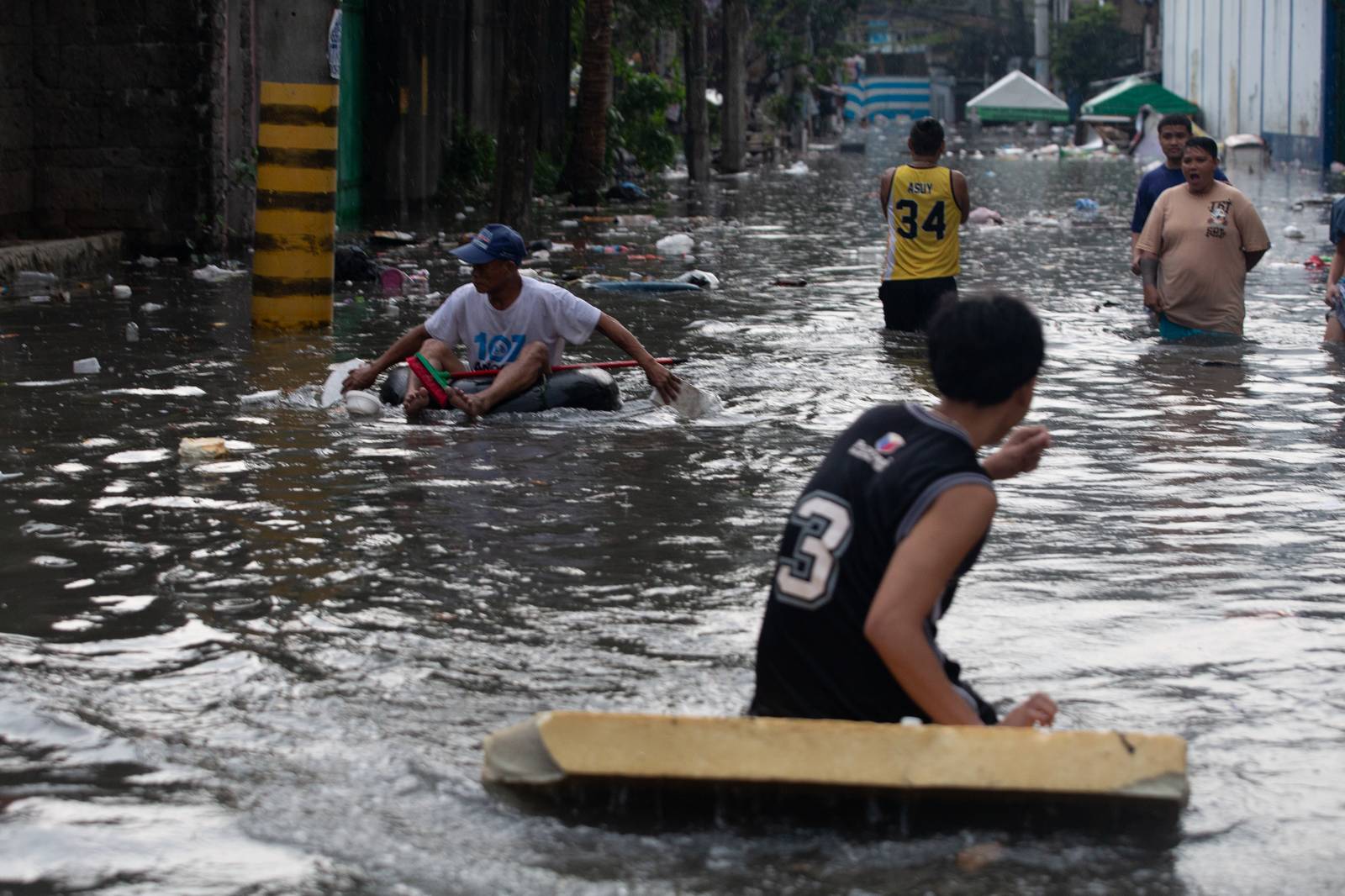Barangay Santo Domingo in Quezon City is submerged in flood