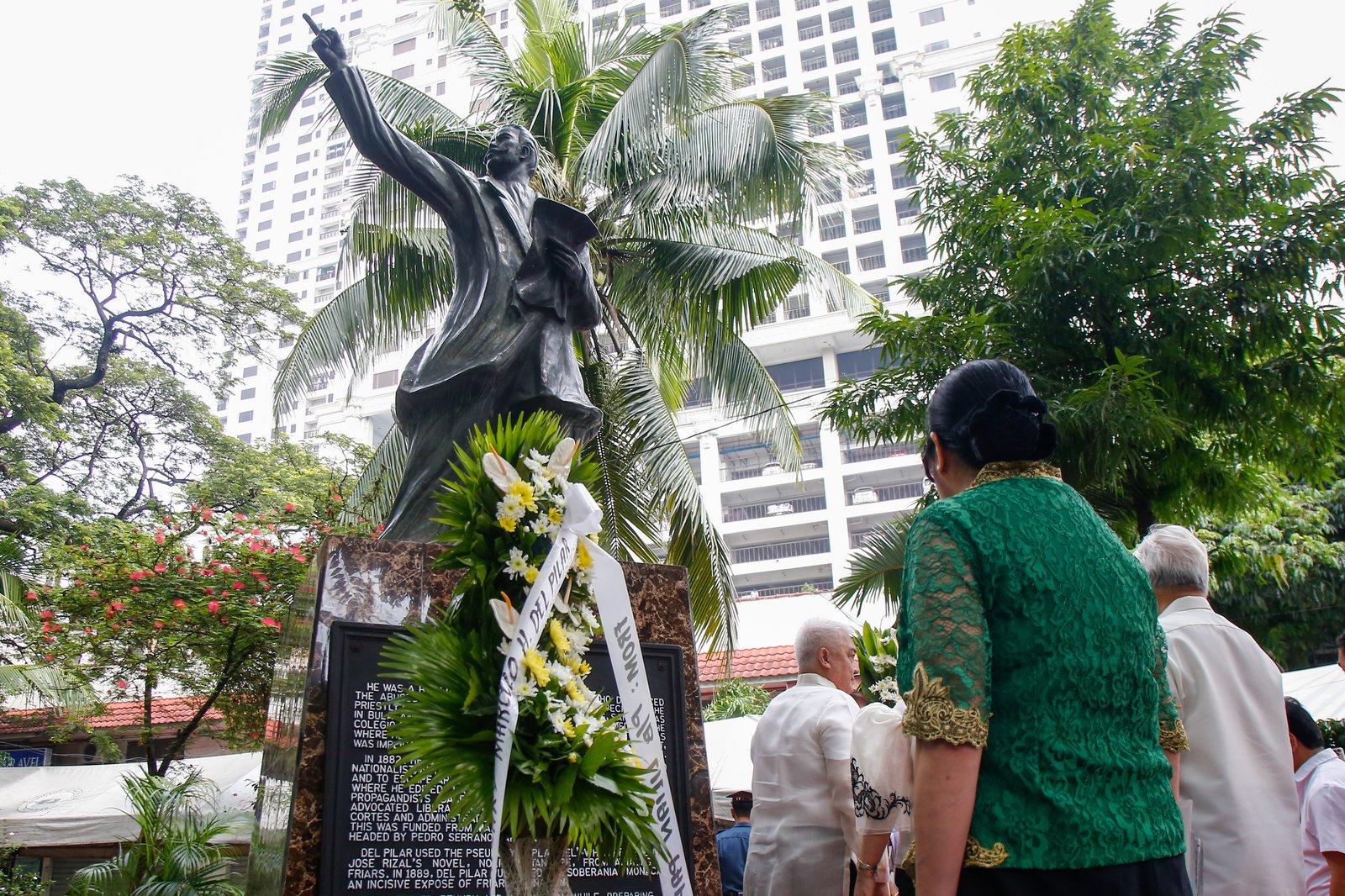 Local officials and civic groups lay a wreath at the Marcelo H. del Pilar Monument in Manila on 30 August 2025 to mark his 175th birth anniversary. Known by his pen name Plaridel, del Pilar denounced Spanish colonial abuses and co-founded Diariong Tagalog, which spread nationalist and anti-friar ideas.