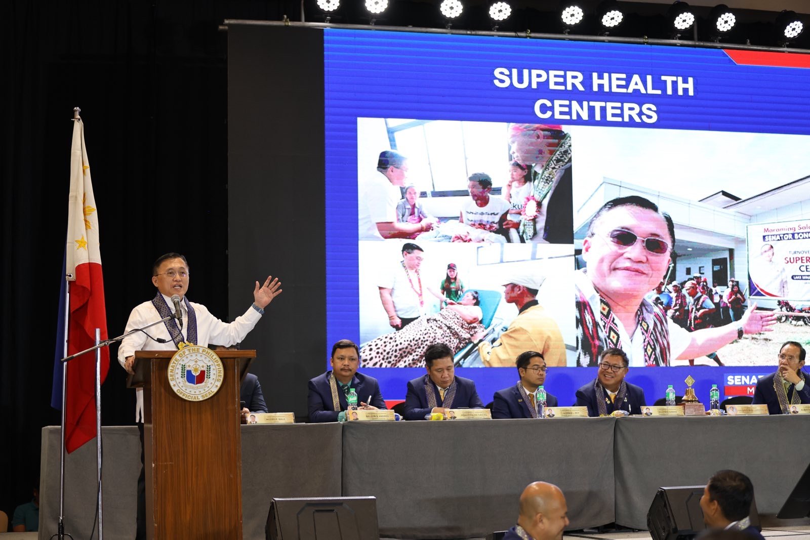 SENATOR Christopher ‘Bong’ Go (left) lauds the vital role of electrical engineers in nation-building during the 26th Southern Mindanao Regional Conference of the Institute of Integrated Electrical Engineers of the Philippines held in Davao City.
