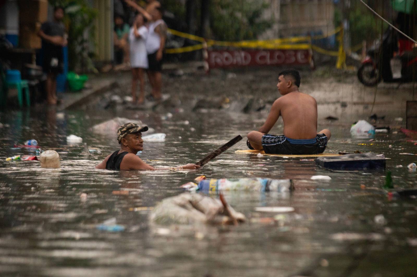 Barangay Santo Domingo in Quezon City is submerged in flood