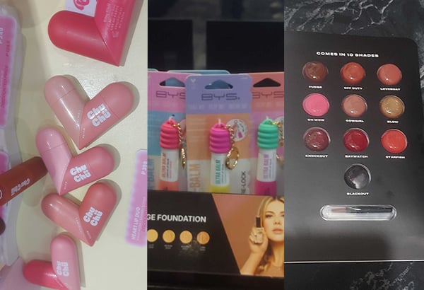 Almost all lipstick brands now come up with the same shades, textures and skincare benefits, so the battlefield now is with the packaging. Check out the unique Chu Chu two-in-one lip color and illuminator that also dabbles as a fidget toy (left). Bag charm skincare and lip products are also the fad nowadays, such as these ones from BYS (center). Issy's lipgloss samples come in a quirky, travel-friendly palette (right).