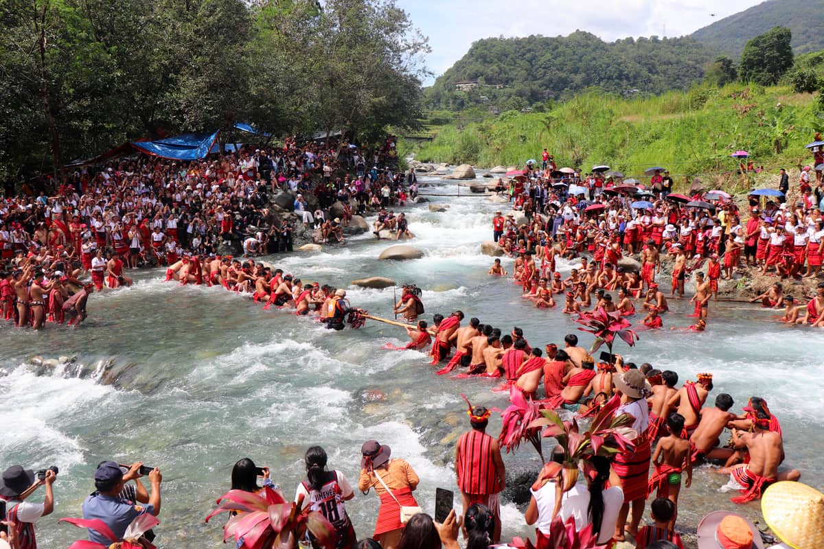 The highlight of the UNESCO-inscribed Punnuk, the culmination of the Tuwali Ifugao post-harvest celebration called Huwah, is the guyyudan or tug-of-war in the river itself among the three competing communities.