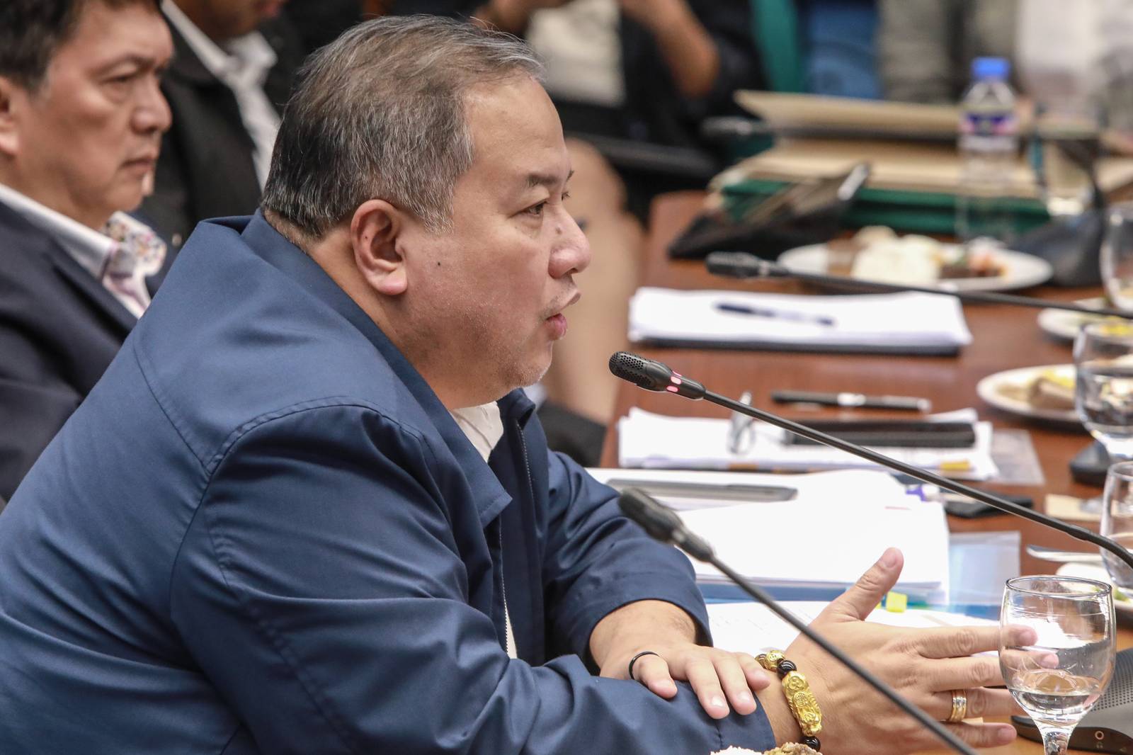 The Senate Blue Ribbon Committee, led by Senator Rodante Marcoleta, held a hearing on alleged ghost flood control projects. Among those in attendance were contractors summoned to respond to questions on the anomalies.