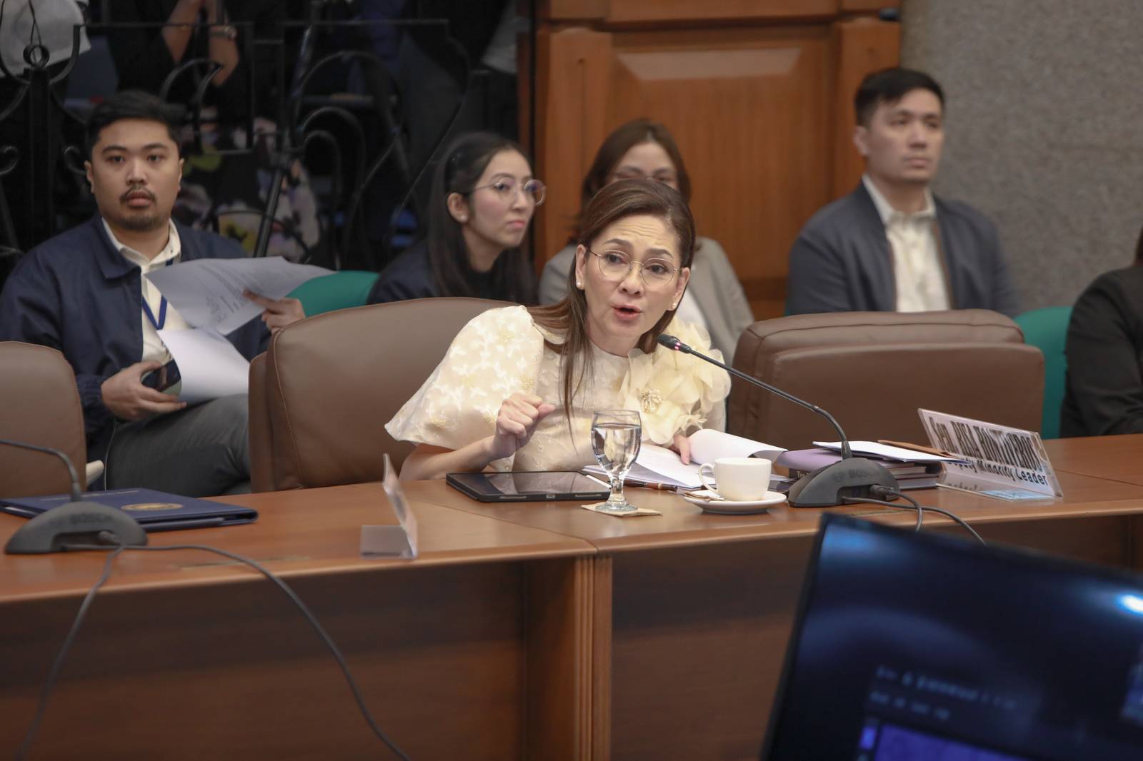 The Senate Blue Ribbon Committee, led by Senator Rodante Marcoleta, held a hearing on alleged ghost flood control projects. Among those in attendance were contractors summoned to respond to questions on the anomalies.