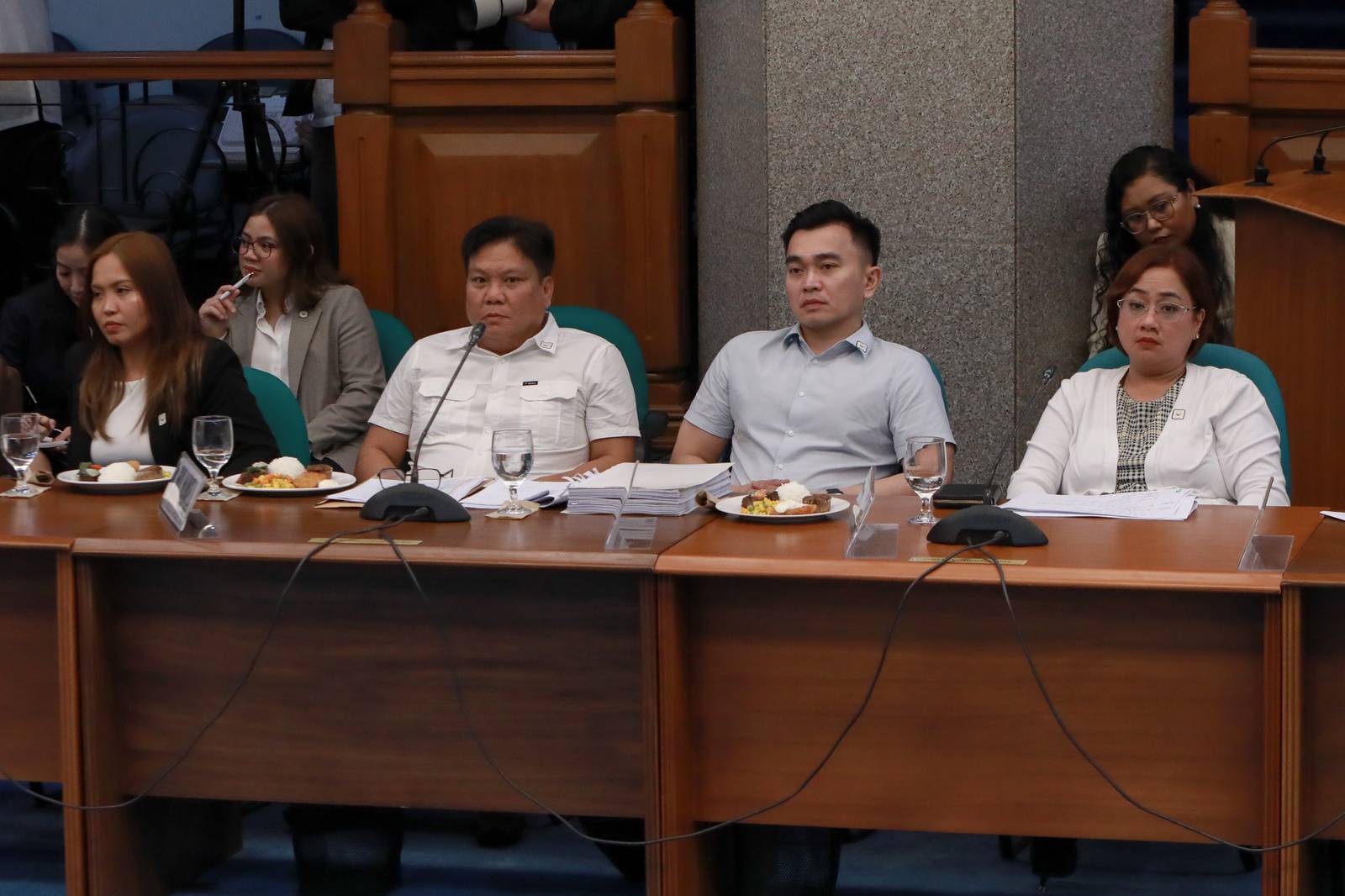 The Senate Blue Ribbon Committee, led by Senator Rodante Marcoleta, held a hearing on alleged ghost flood control projects. Among those in attendance were contractors summoned to respond to questions on the anomalies.