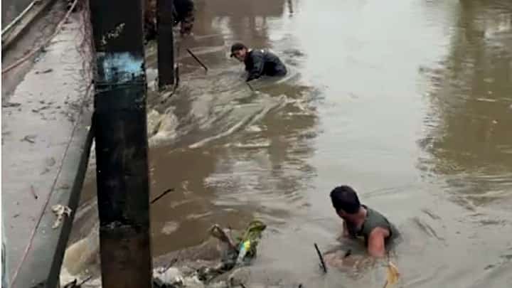 SEVERAL houses along the Matubig Creek in Barangay San Agustin of this town are in danger of being swept away by raging currents as a portion of the earth dike collapsed on Monday morning.