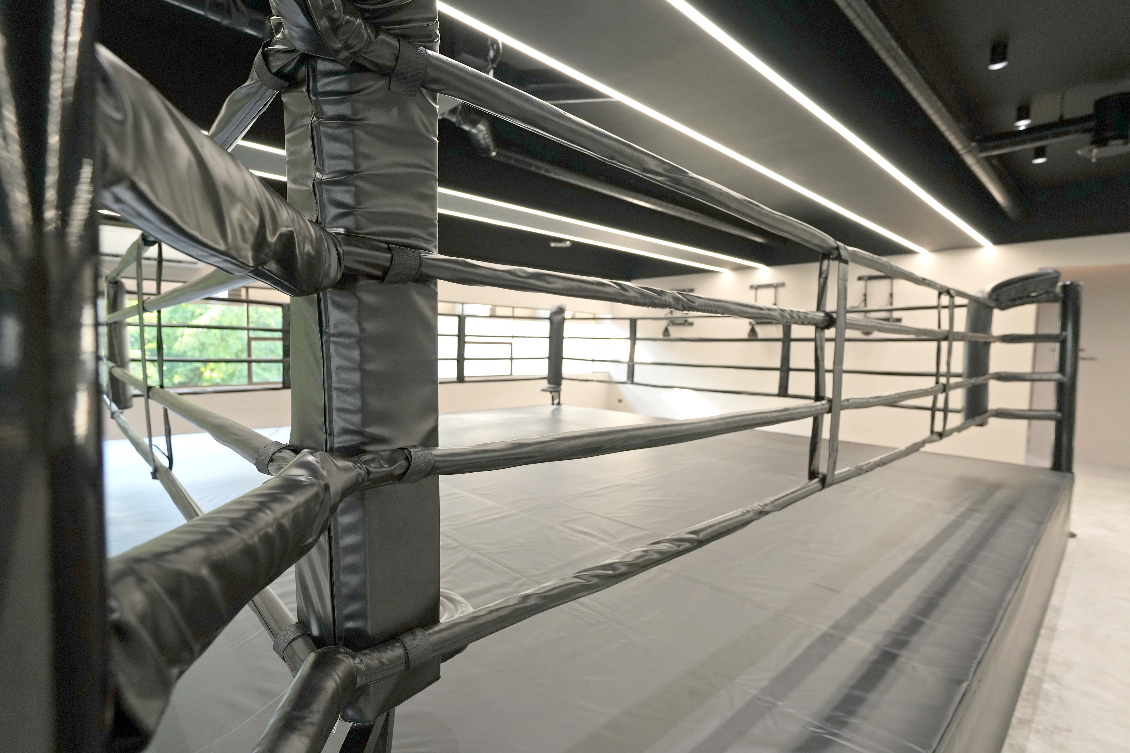 RIGHT, left, right: The boxing ring.